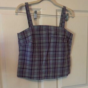 GAP Y2K Purple Plaid Camisole Tank Sz S